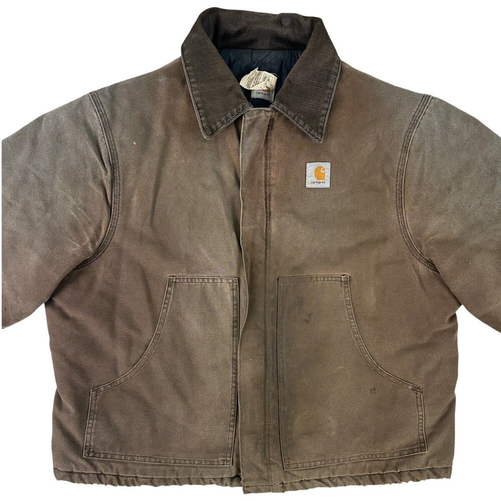 Vintage Carhartt Arctic Quilt-Lined Detroit Jacket Chestnut Brown Men's Sz XL - Picture 3 of 9